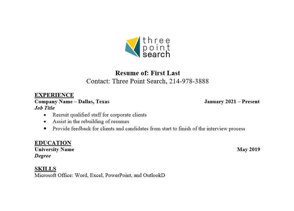 Simple Tips For Formatting A Resume Three Point Search